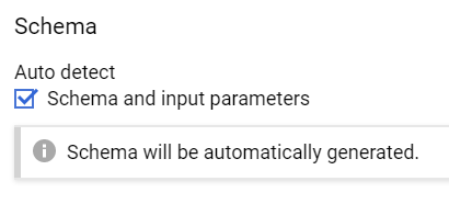 BigQuery Auto Detect Schema Enabled