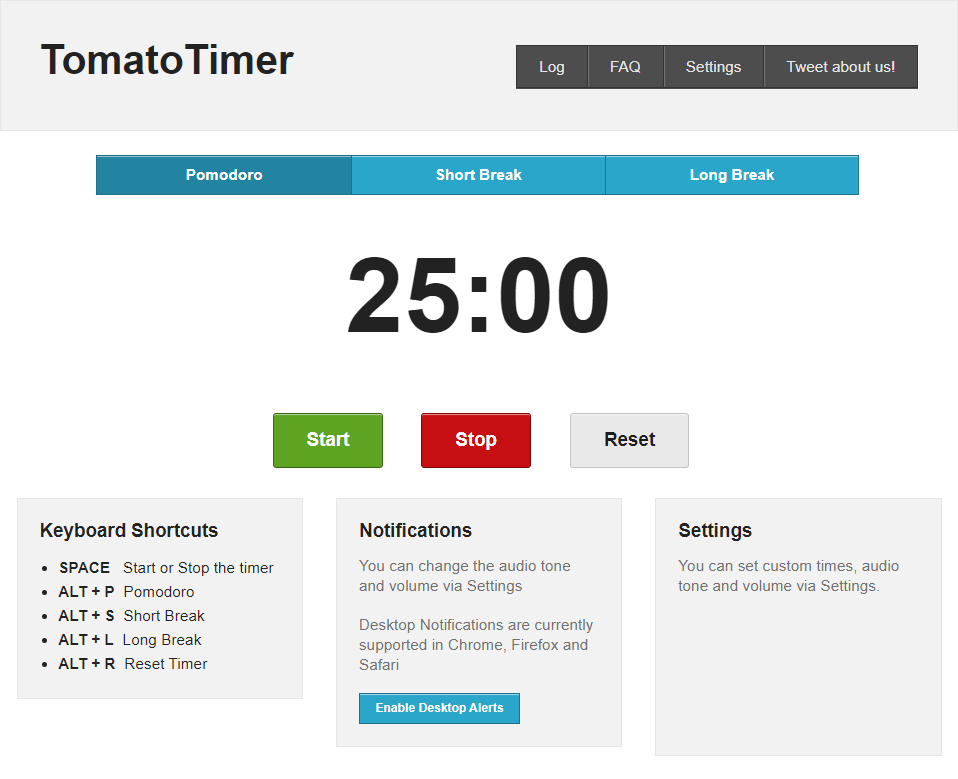 Pomodoro Technique by Tomato Timer