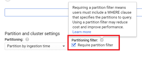 Making Partition Filters Required in Google BigQuery
