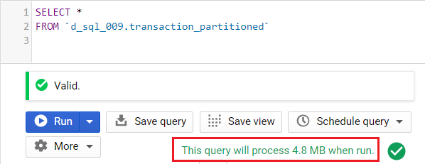 BigQuery Table Partition Filters - Example 1